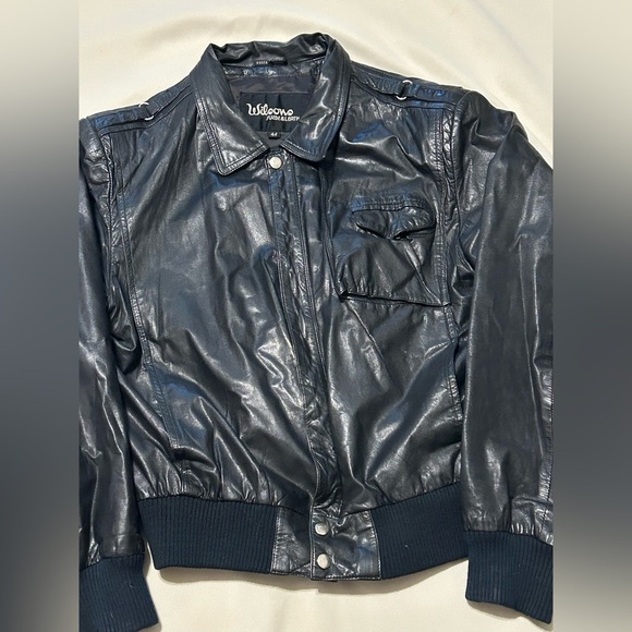Vintage Wilson Black Leather Bomber Jacket Men’s Size 44 - Picture 9 of 12